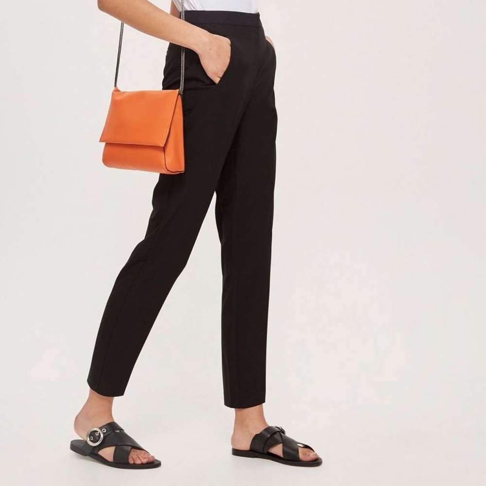 Topshop High Waist Black Cigarette Trousers